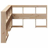 Bookcase Headboard L-Shaped 120 cm Solid Wood Pine 859268