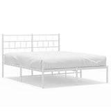 Metal Bed Frame without Mattress with Headboard White 140x200cm 355709
