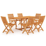 ZNTS 7 Piece Garden Dining Set Solid Teak Wood 3059577