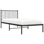 Metal Bed Frame without Mattress with Headboard Black 90x200cm 350857