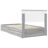 Storage Bed Grey Sonoma 100 x 200 cm Engineered Wood 3410831
