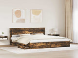 Bed Frame with Drawer Smoked Oak 180 x 200 cm Engineer Wood 3409831