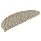 Stair Mats Self-adhesive Sisal-Look 15 pcs 65x21x4 cm Light Green 326875