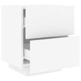 Bedside Cabinets with LED Lights 2 pcs White Engineered Wood 836736