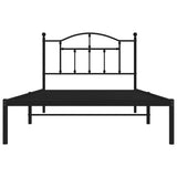 Metal Bed Frame without Mattress with Headboard Black 100x200cm 353434