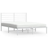Metal Bed Frame without Mattress with Headboard White 140x200cm 352369