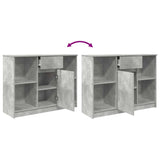 Sideboard with Drawer Concrete Grey 101x35x76 cm Engineered Wood 861565