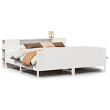 Bookcase Bed without Mattress White 200x200cm Solid Wood Pine 3323054