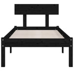Bed Frame without Mattress Black Solid Wood 90x200 cm 810136