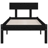 Bed Frame without Mattress Black Solid Wood 90x200 cm 810136