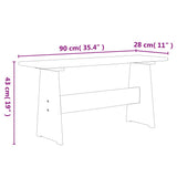 Dining Table with Bench REINE Honey Brown&Grey Solid Wood Pine 327252