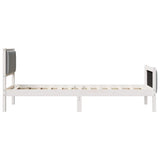 Bed frame White and light grey 80 x 200 cm Solid pine wood 878503