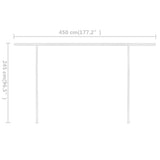 Manual Retractable Awning with Posts 4x3 m Cream 3069937