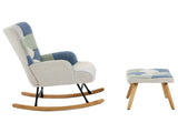 Rocking Chairs for Adults, Boucle Rocking Chair Relaxing Recliner Chair with Solid Wood Legs High N605P181754L