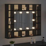 Mirror Cabinet Black Oak 91 x 15 x 76.5 cm Engineered Wood 879458