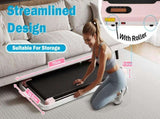 Folding Treadmill with Handrail & Adjustable Incline, 1-10 km/h Running Machine, Space Saving Low N601P303820P