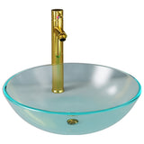 Bathroom Sink with Tap and Push Drain Frosted Tempered Glass 3098446