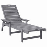 Sun Lounger Reclining 3 pcs Light Grey Polyethylene 3335857