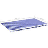 Replacement Fabric for Awning Blue and White 6x3.5 m 311924