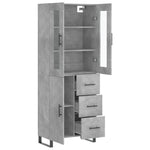 Highboard Concrete Grey 69.5x34x180 cm Engineered Wood 3198493