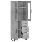 Highboard Concrete Grey 69.5x34x180 cm Engineered Wood 3198493