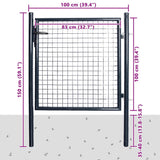 Mesh Garden Gate Galvanised Steel 100x100 cm Grey 143369