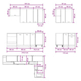 Kitchen Unit LYON 8 pcs White Engineered Wood 3438431