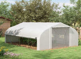 4 x 3 Walk-in Polytunnel Greenhouse, Zipped Roll Up Sidewalls, Mesh Door, 8 Mesh Windows, Tunnel T3398P318598