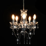 Chandelier with Crystal Beads Silver Round 5 x E14 281601