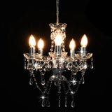 Chandelier with Crystal Beads Silver Round 5 x E14 281601
