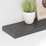 323795 Floating Wall Shelves 4 pcs High Gloss Grey 80x23,5x3,8 cm MDF