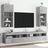 2 Piece TV Cabinet Set with LED Lights Concrete Grey 40,5x30x90 cm 837050
