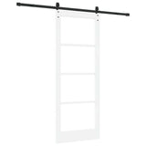 Sliding Door ORKDAL White 83 x 211 cm Solid Pine Wood and Glass 3332476