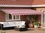 Electric Retractable Awning Red and White 2.5 x 2 m 3421702