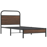 Bed Frame without Mattress 100x190 cm Brown Oak Engineered Wood 4100458
