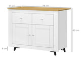 Sideboard Storage Cabinet, Modern Kitchen Cupboard with Double Doors and Drawers for Dining Room, T3398P329845