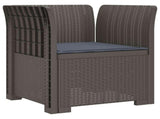 1-Seater Armchair with Cushion Rattan Look PP Light Grey 8011867