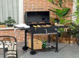 Adjustable Charcoal Pan BBQ, with Thermometer and Warming Rack T3398P314174