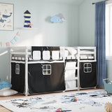 Bunk Bed without Mattress White&Black 90x190 cm Single Solid Wood Pine 3283907
