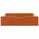 ZNTS Under-Bed Drawers 2 pcs Wax Brown 75x55x17 cm Solid Wood Pine 850934