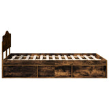 Bed Frame Smoked Oak 120 x 200 cm Solid Pine Wood 3412920