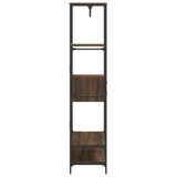 Clothes Rack with Shelves Brown Oak Engineered Wood 847863