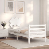 Bed Frame without Mattress White 90x200 cm Solid Wood 3195272