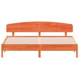 Bed Frame without Mattress Wax Brown 200x200 cm Solid Wood Pine 3207196