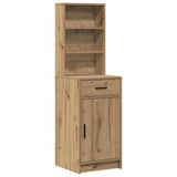 Dressing Table with Mirror Lights 2 pcs Brown Engineered Wood 3334271