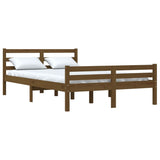 Bed Frame without Mattress Honey Brown Solid Wood 140x190 cm 814802