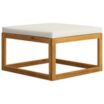Footrest with Cream White Cushion Solid Wood Acacia 318558