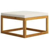 Footrest with Cream White Cushion Solid Wood Acacia 318558