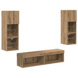 TV Wall Unit Wall-mounted 6 pcs Artisan Oak Engineered Wood 3402930