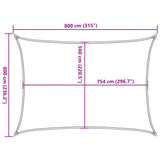 Sun Shade Sail Light Grey 8x6 m 100% Polyester Oxford 4000558
